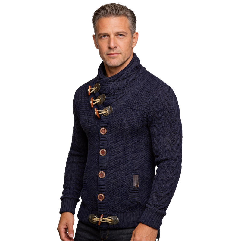 ⏰Promotion 50% OFF -Men’s Wool Cable-Knit Toggle Cardigan with Shawl Collar