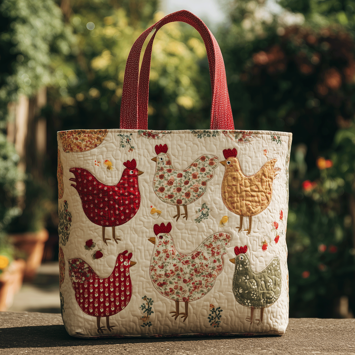 Polka Dot Chick Quilted Tote Bag NCU0TH2849