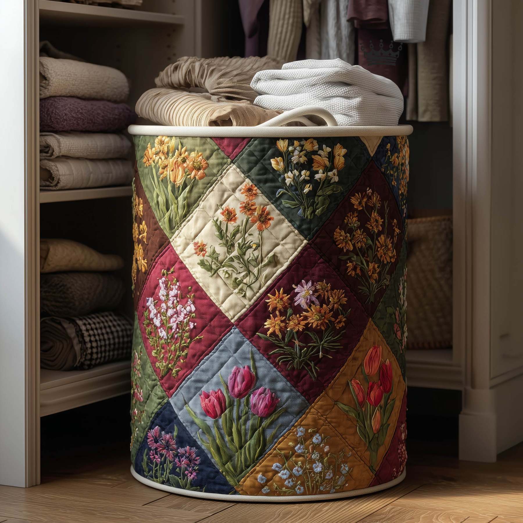 Floral Heaven Quilted Laundry Basket GFTONT5786