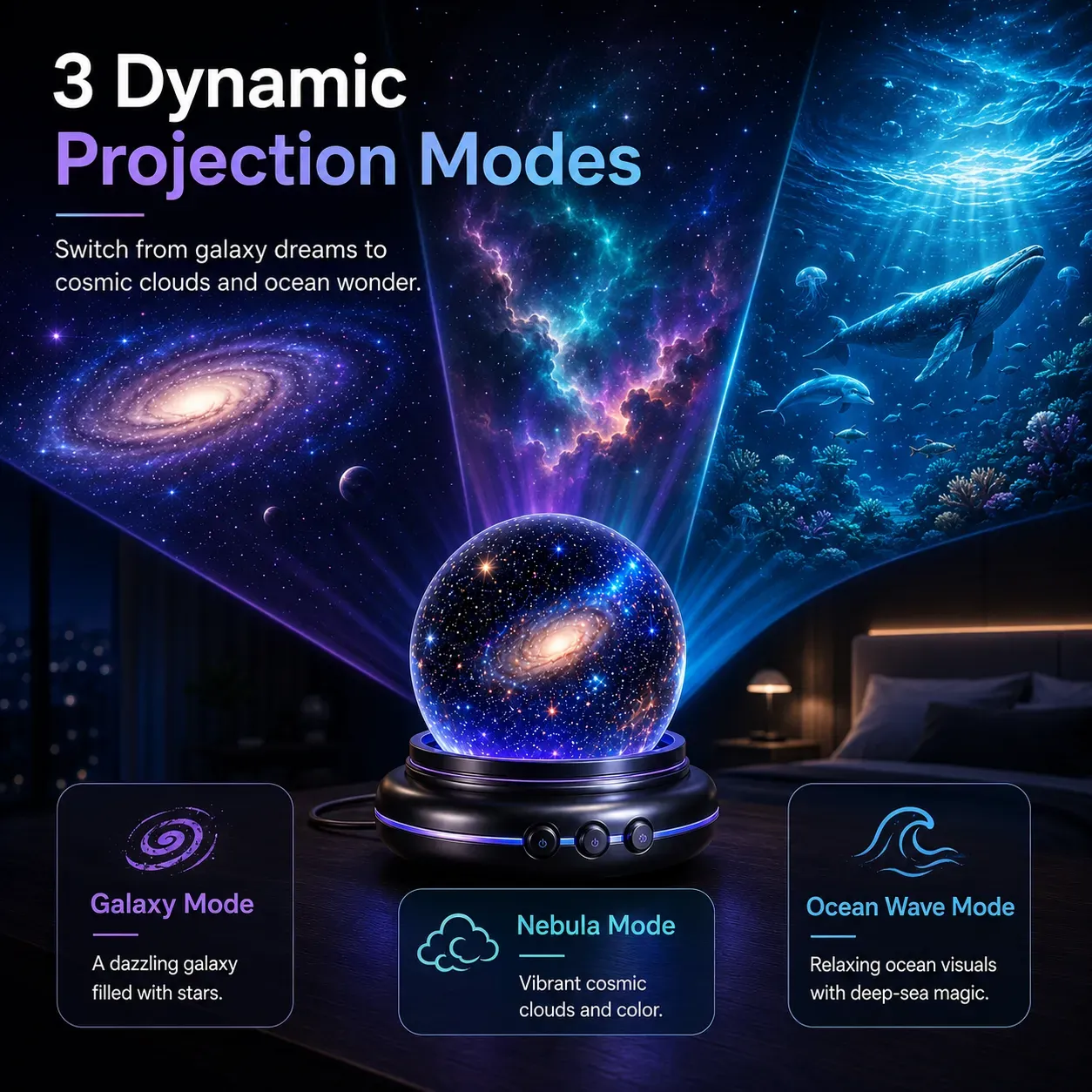 🌌🔮5D Mini Galaxy Star Projector🧸