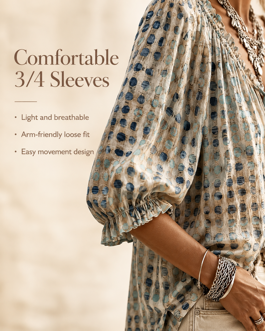 Polka Dot Lace Up Blouse