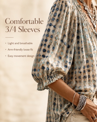 Polka Dot Lace Up Blouse