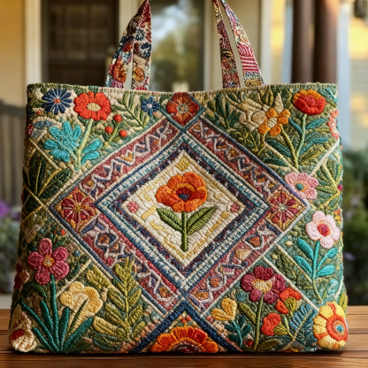 Bohemian art print sewing tote bag