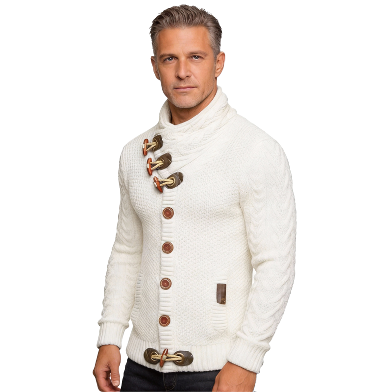 ⏰Promotion 50% OFF -Men’s Wool Cable-Knit Toggle Cardigan with Shawl Collar