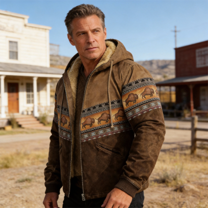 ⏰Promotion 50% OFF-Men’s Vintage Cashmere-Lined Hooded Jacket.