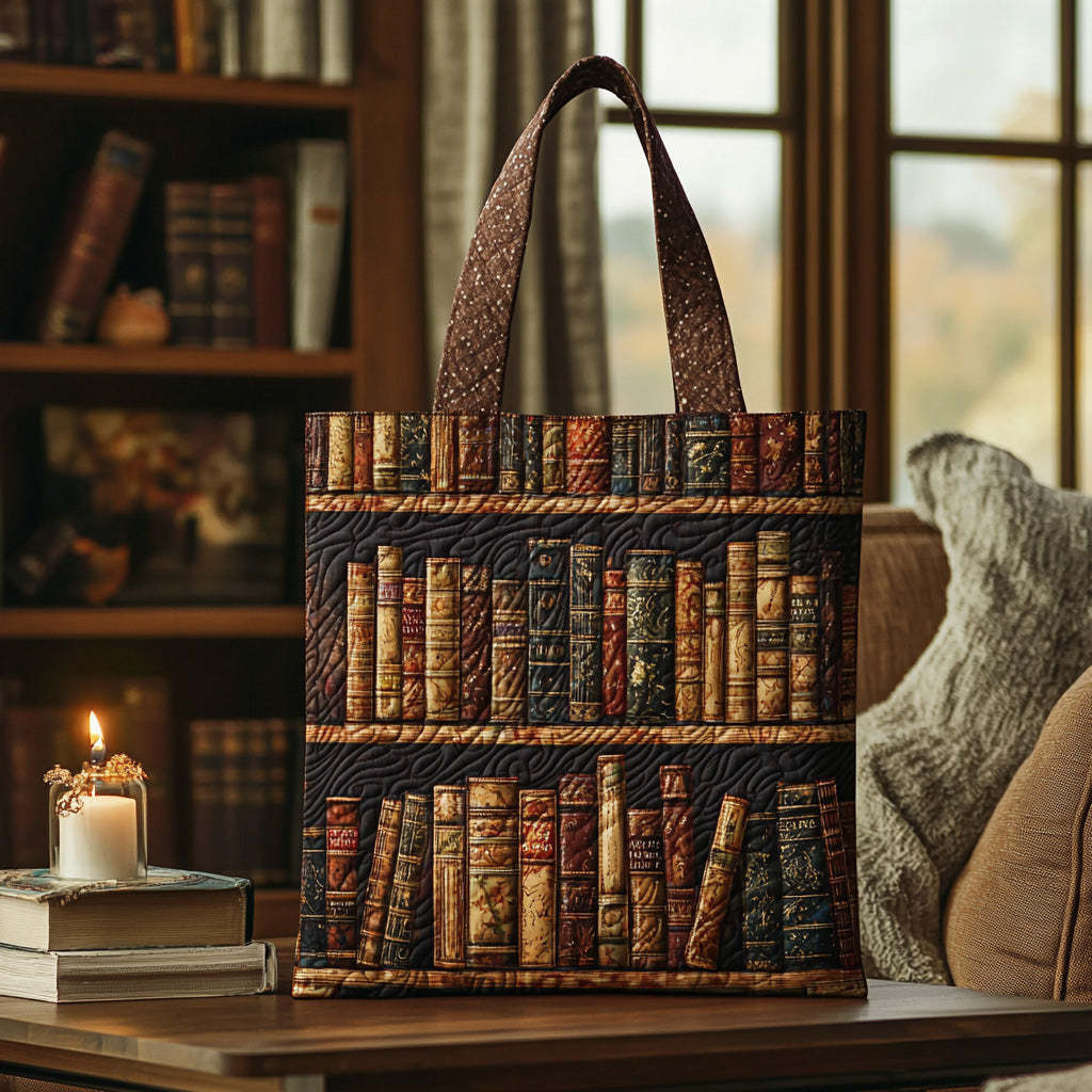 Quiet Chapter Quilted Tote Bag