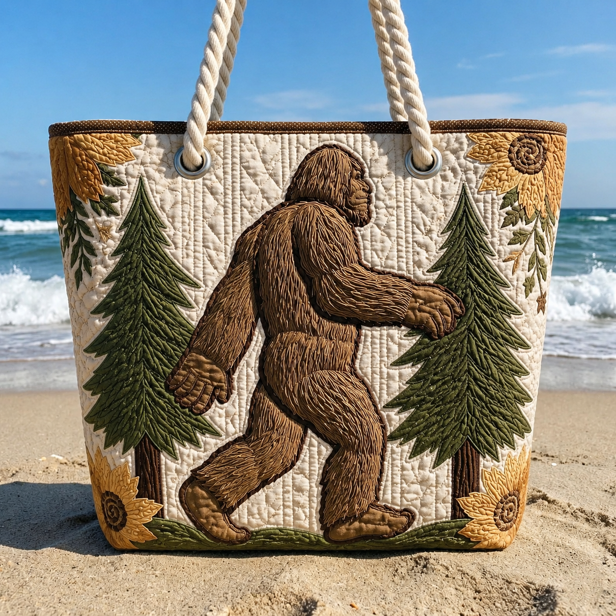 Forest Bigfoot Quilted Beach Bag GFTOQA1538