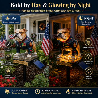 🔥Last Day 50% OFF🔥 - USMC Devil Dog Semper Fidelis Solar Garden Light