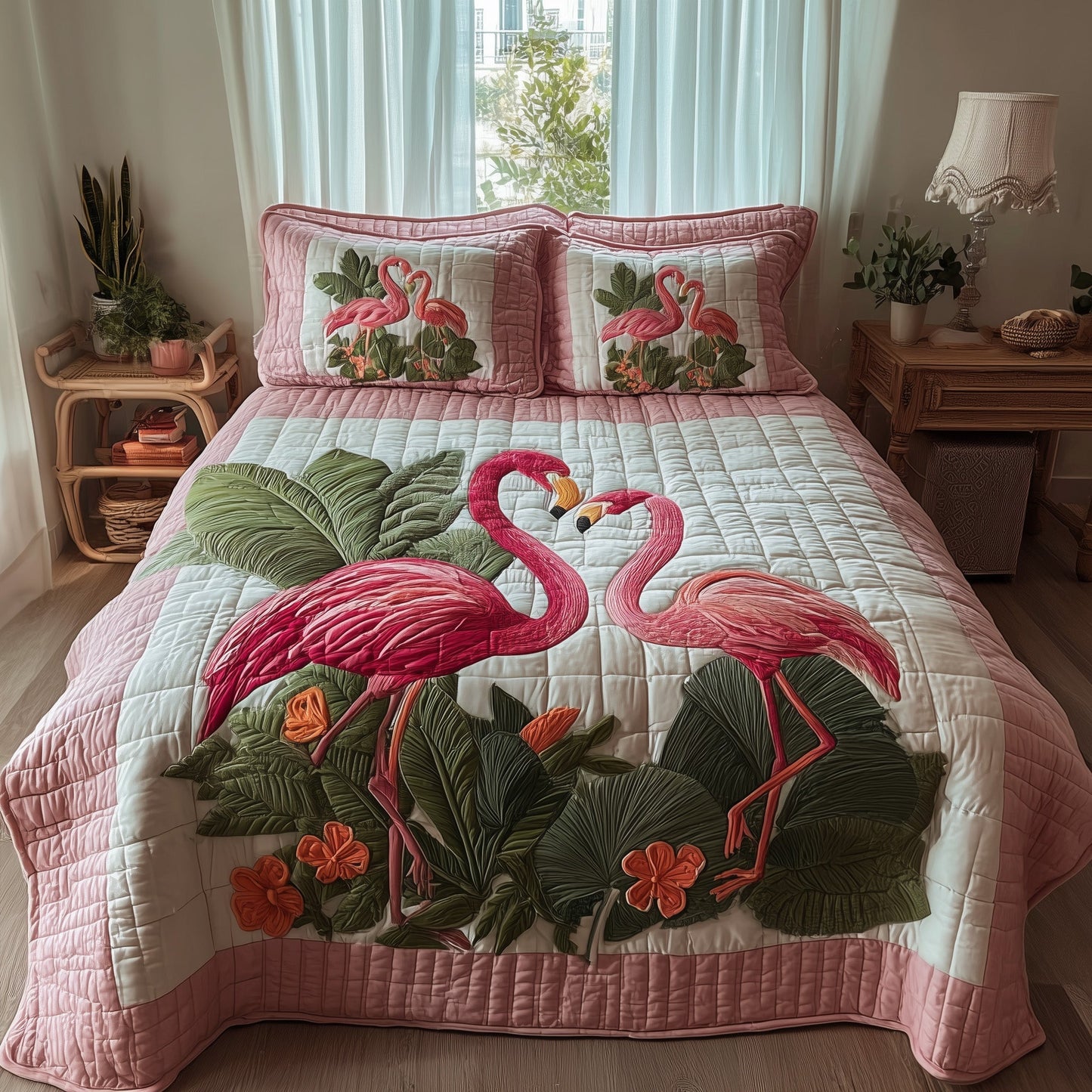 Pink Paradise 3-pieceQuilted Bedding setGFTOTP9444