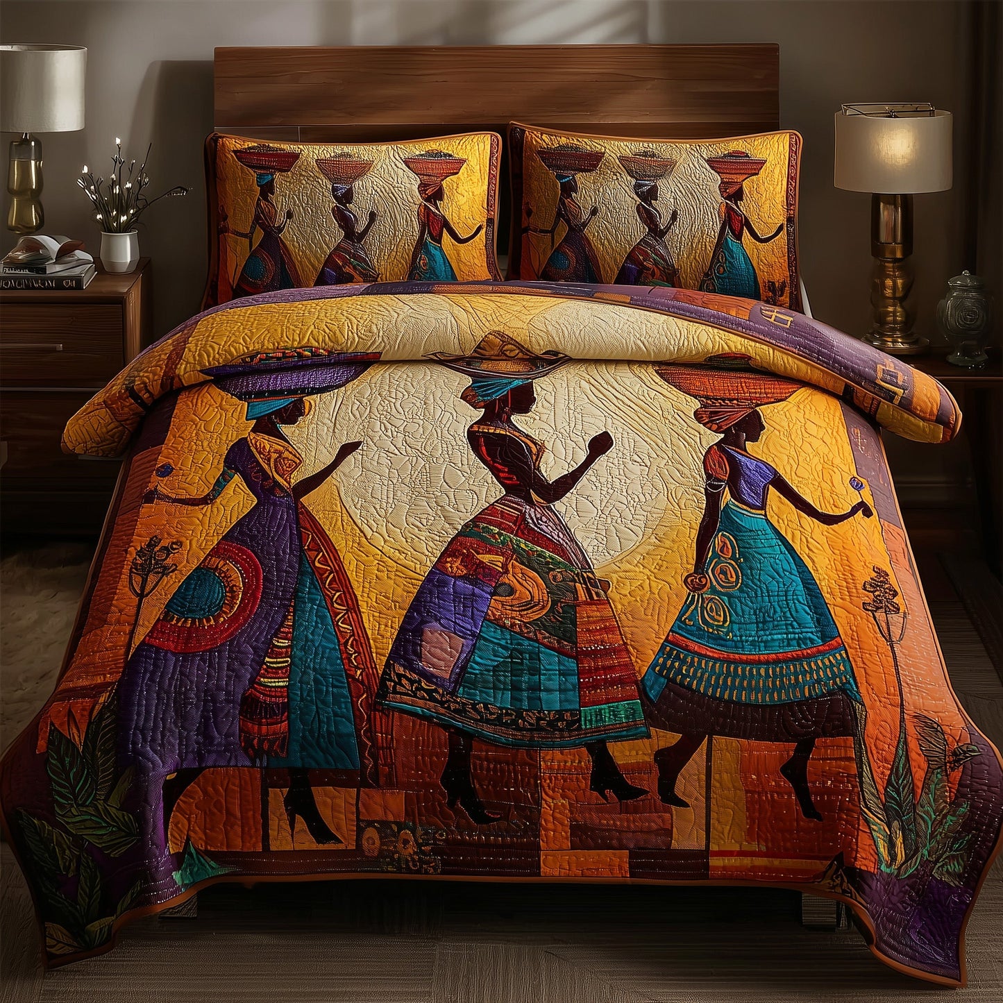 Golden Queens 3-PieceQuilted Bedding setGFTOMA1762