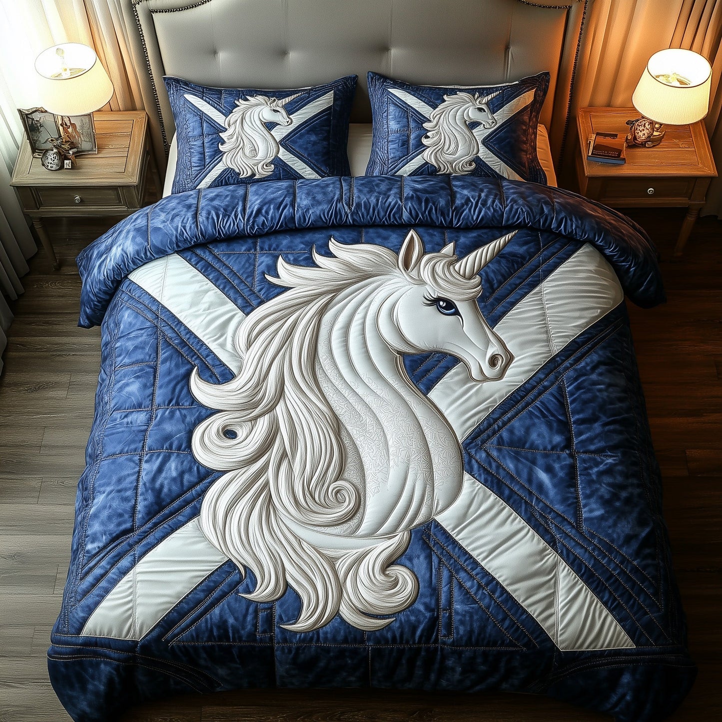 Highland MajestyUnicorn 3-Piece QuiltedBedding Set GFTOTP8706