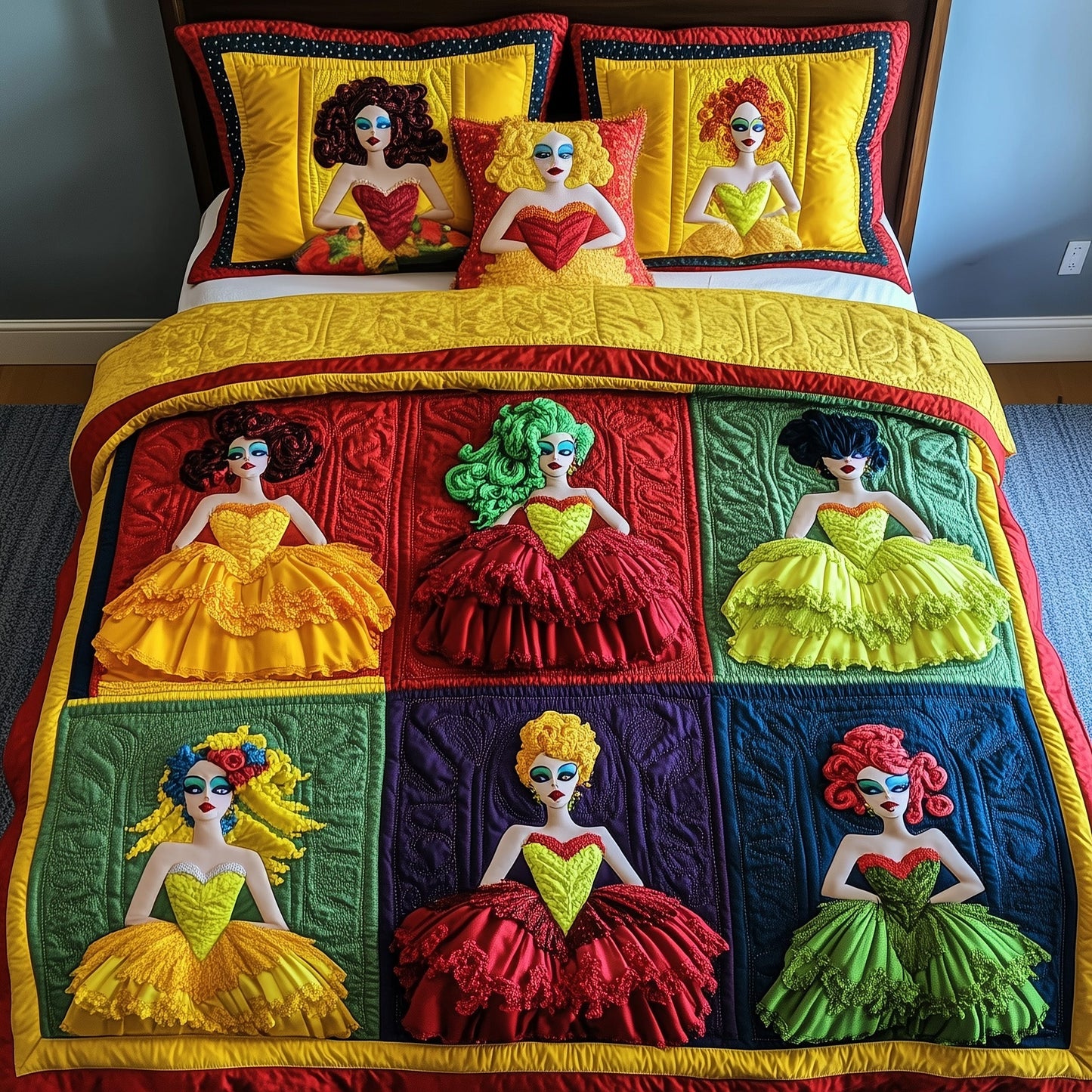 Drag Queen 3-PieceQuilted Bedding setCFTOMA1331