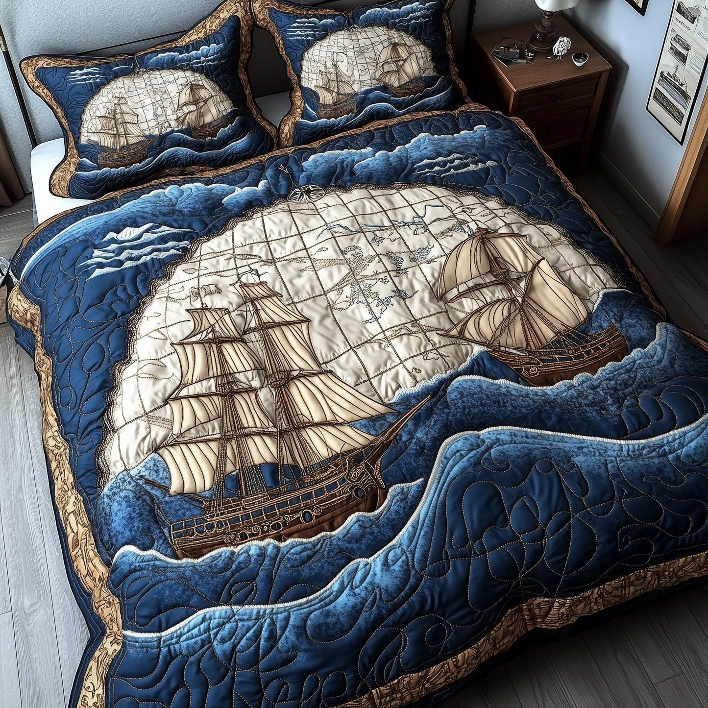 Ocean Breeze 3-PieceQuilted Bedding setGFTOTP8643