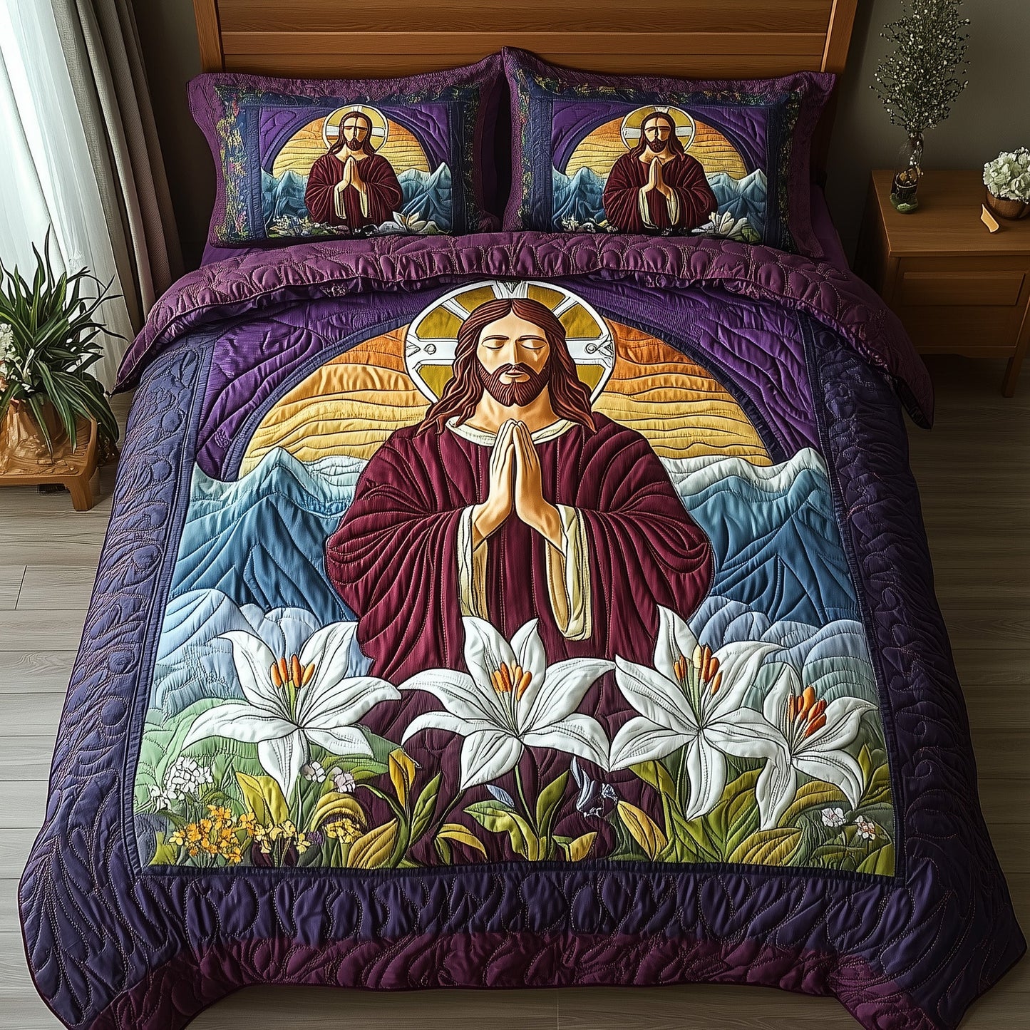 Divine Embrace 3-PieceQuilted Bedding setGFTOTP8543