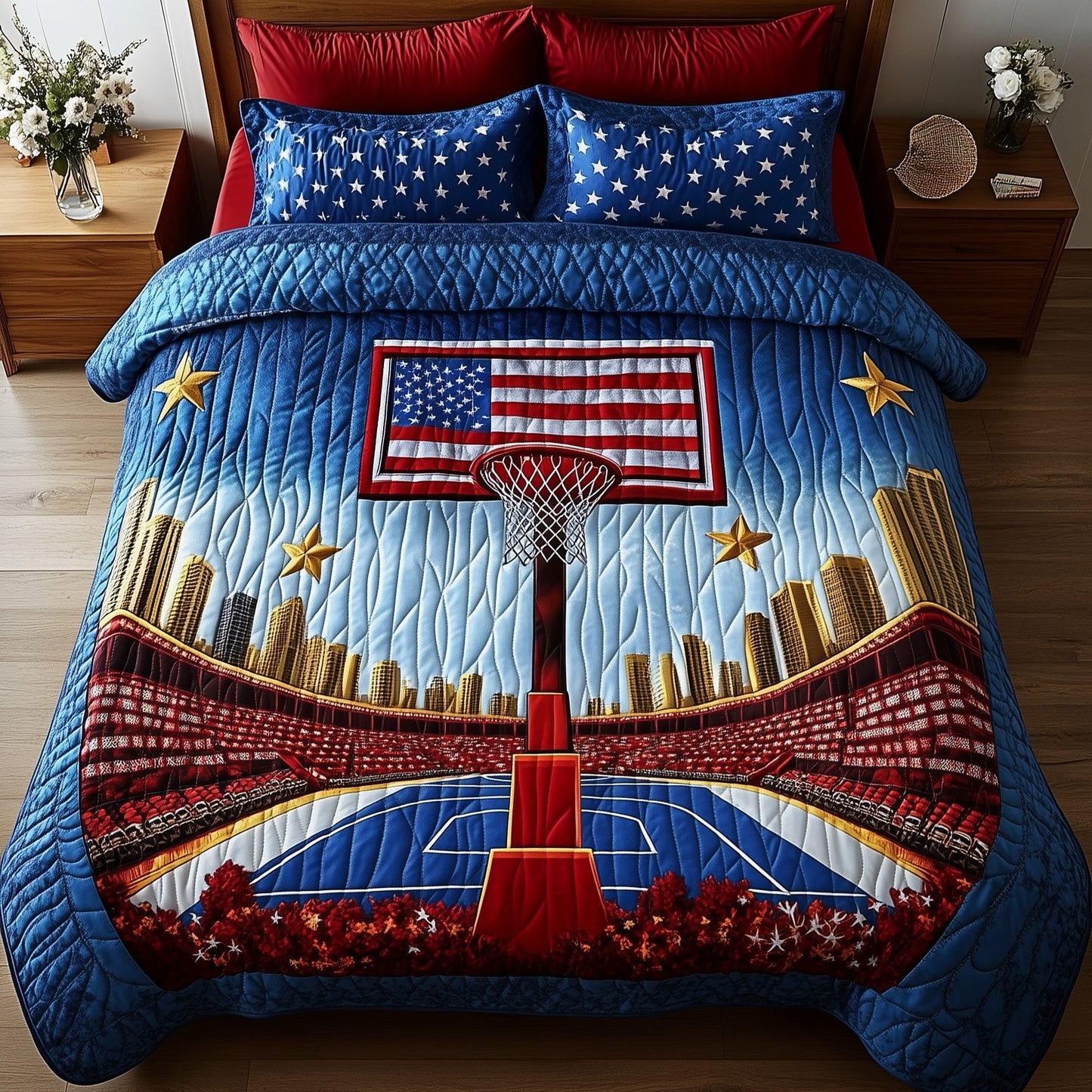 American Hoop Dream 3-Piece Quilted Bedding setGFTOHD7621