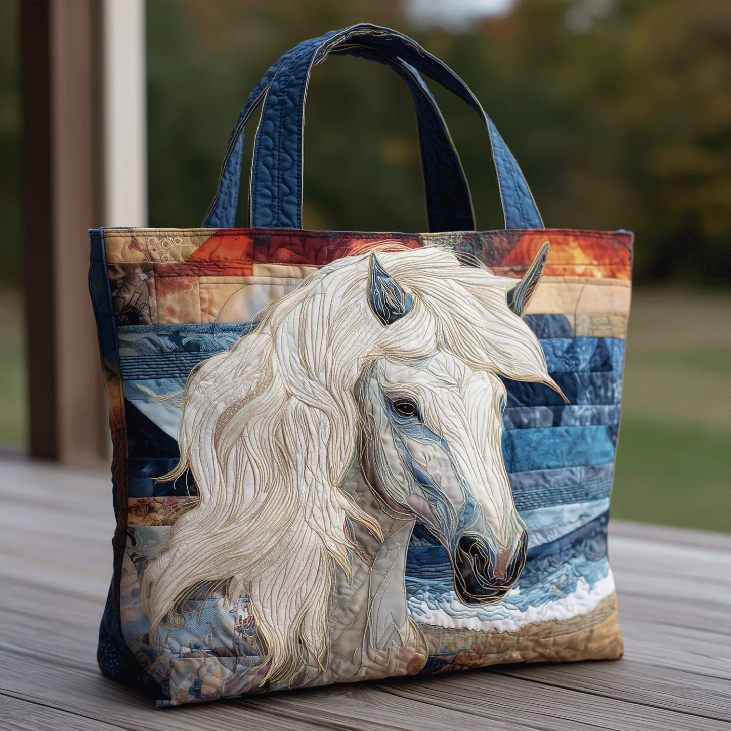 Celestial Horse Quilted Tote Bag