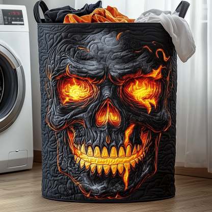 Lava Skull Quilted Laundry Basket GFTOHD10051
