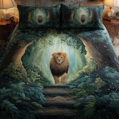 Majestic Lion 3-Piece Quilted Bedding Set GFTOHD12978