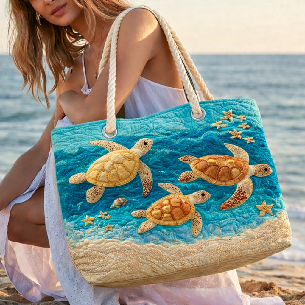 Golden Turtle Shore Quilted Beach Bag GFTOHD13851