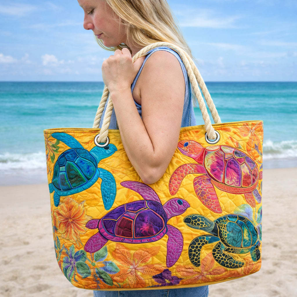 Coral Turtle Dreams Quilted Beach Bag GFTOHD13853