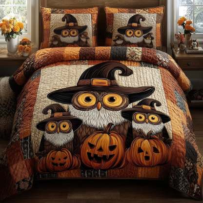 Enchanted Owl 3-Piece Quilted Bedding Set GFTOMA4092