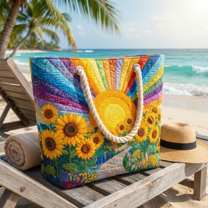 Rainbow Sun Quilted Beach Bag GFTOQM2808