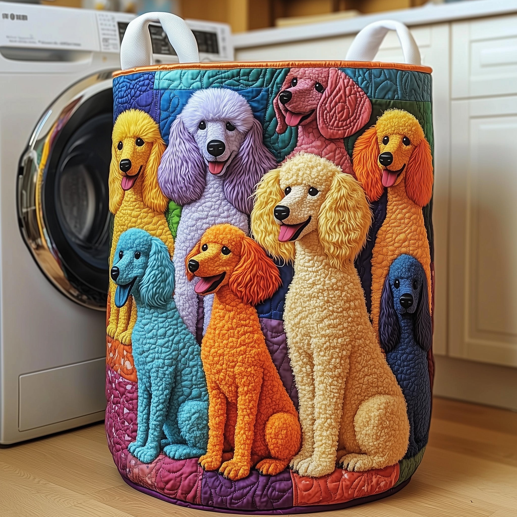 Poodle Charm Quilted Laundry Basket GFTOTP11944