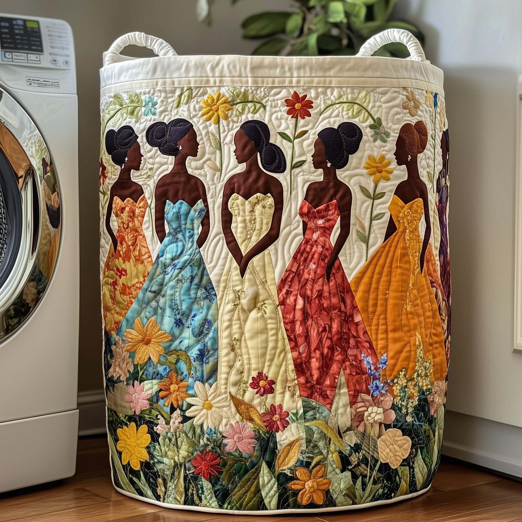 Divine Beauty Quilted Laundry Basket GFTOTP12048