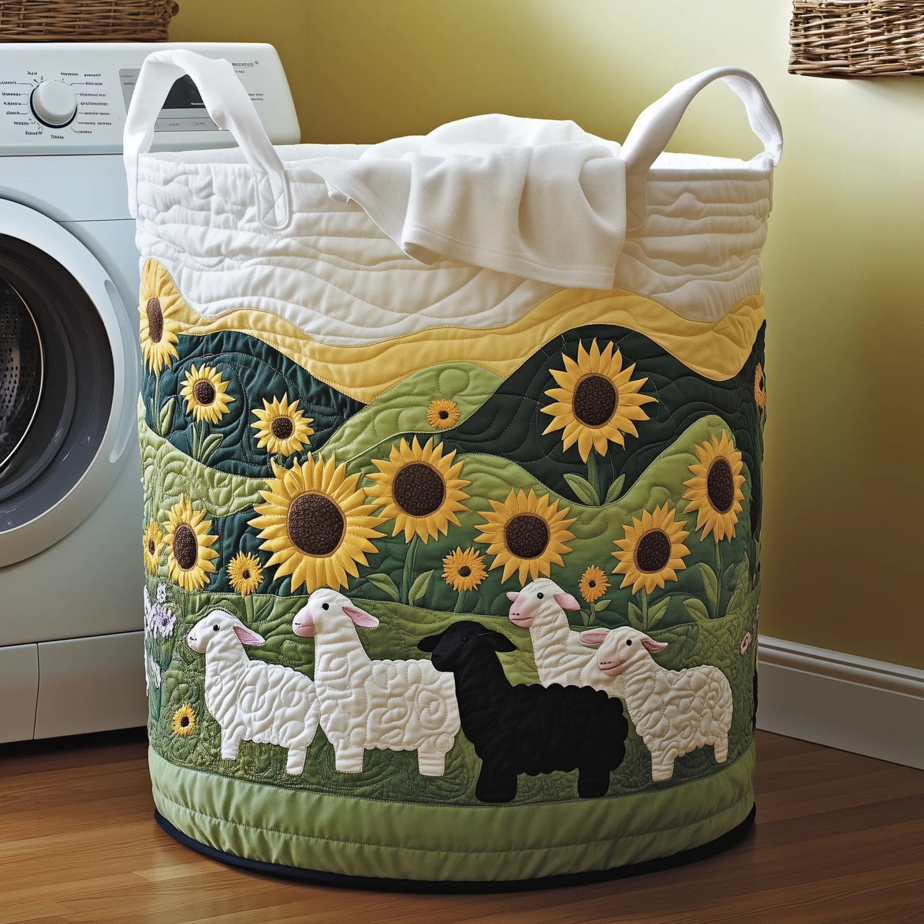Quilted Laundry Basket0100