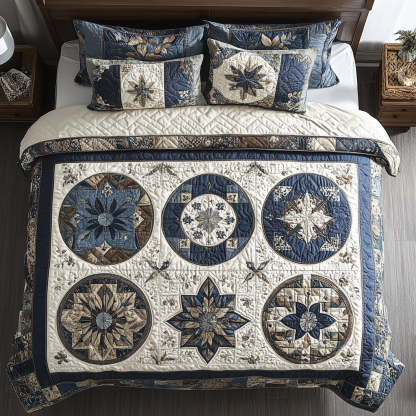 Floral Patchwork 3-Piece Quilted Bedding Set NCU0VT001