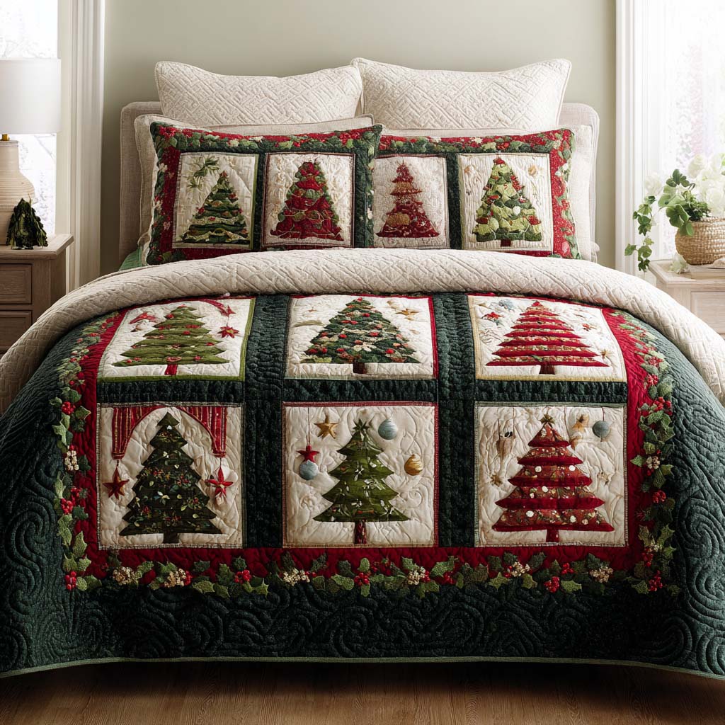 Xmas 3-Piece Quilted Bedding Set NCU0QN039