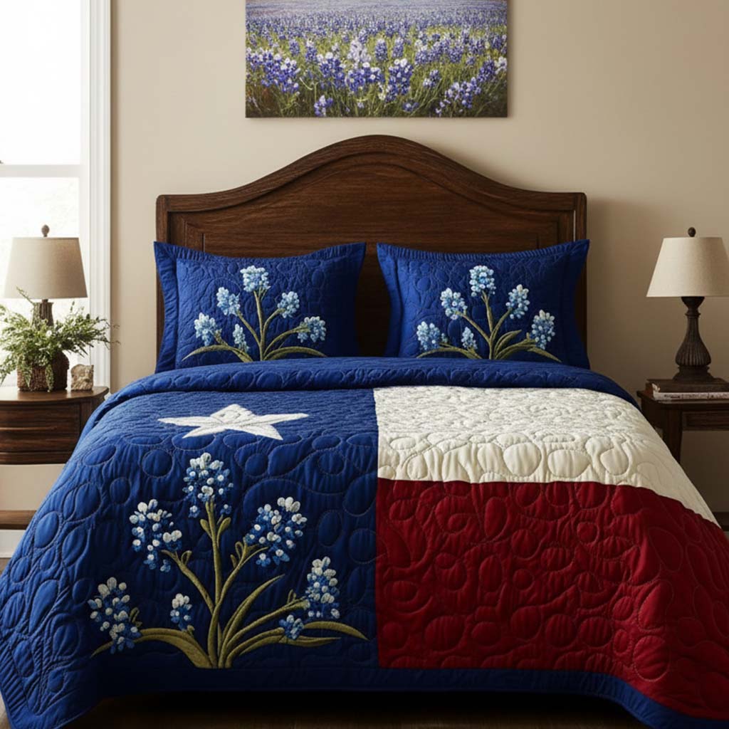 Texas Pride 3-Piece Quilted Bedding Set NCU0NT5503