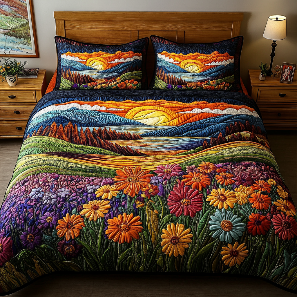 Vibrant View 3-Piece Quilted Bedding Set NCU0PVL128