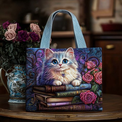 Soft Pawprints Quilted Tote  Bag