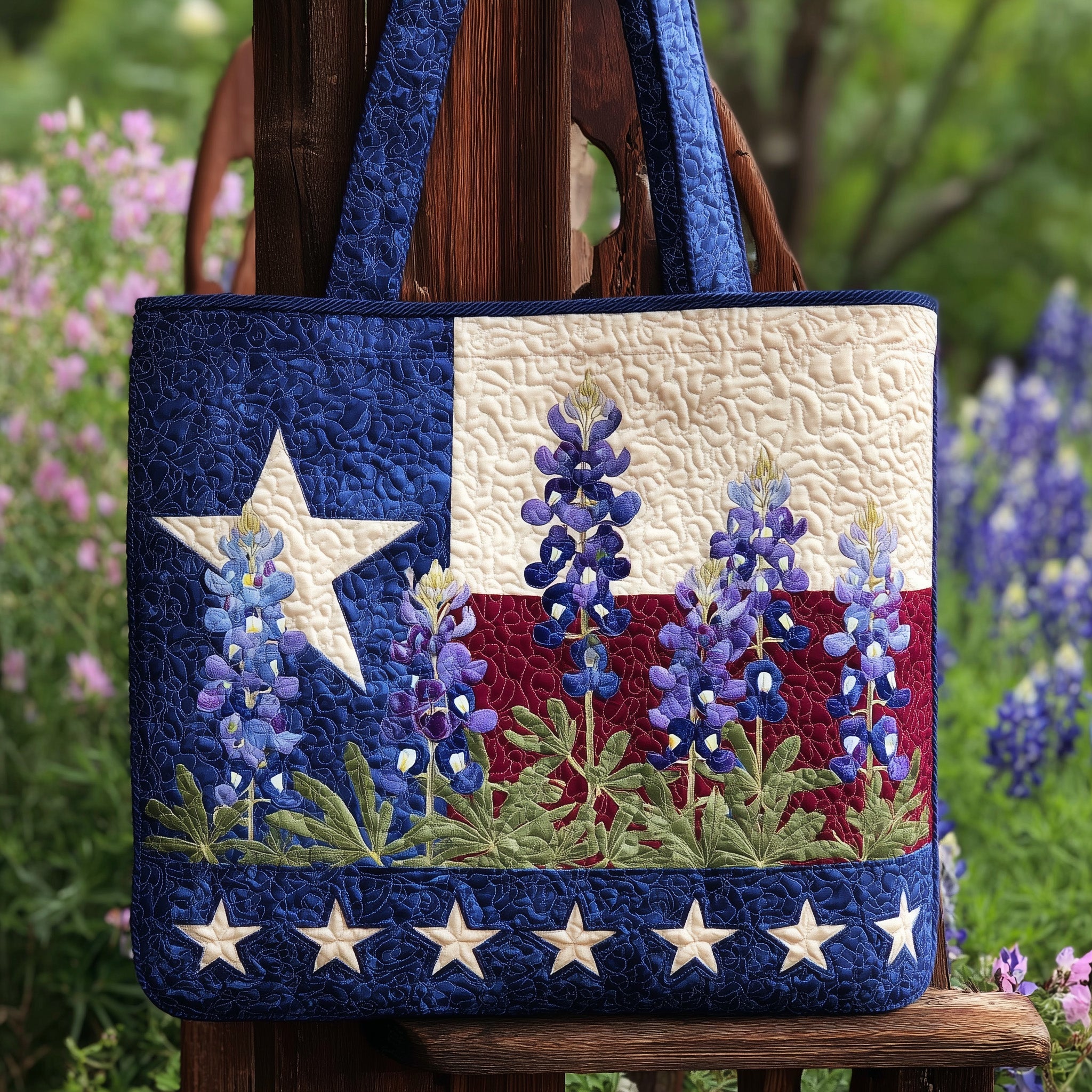 Bluebonnet Texas Quilted Tote Bag GFTONL5318