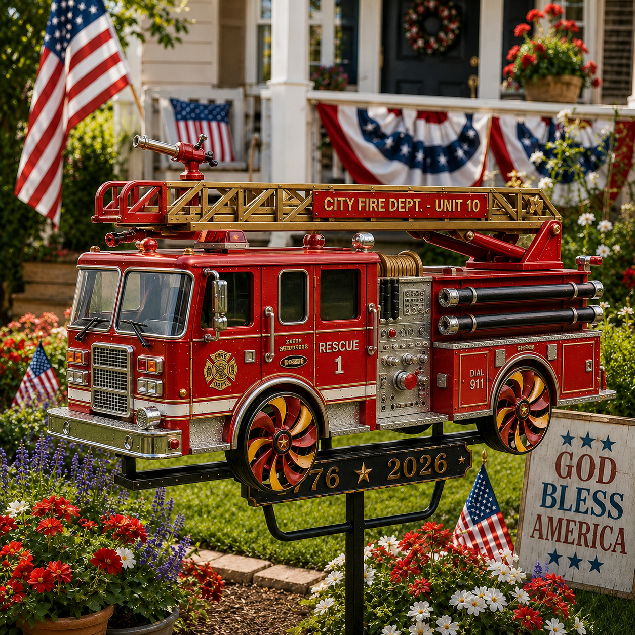 🔥 55% OFF Today Only 🔥🚂 Vintage Liberty Express Patriotic Train Yard Decor – America 250th Anniversary Edition