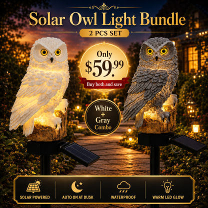 Waterproof Solar Owl Light – LED Pathway Light for Lawn, Garden & Outdoor Decor