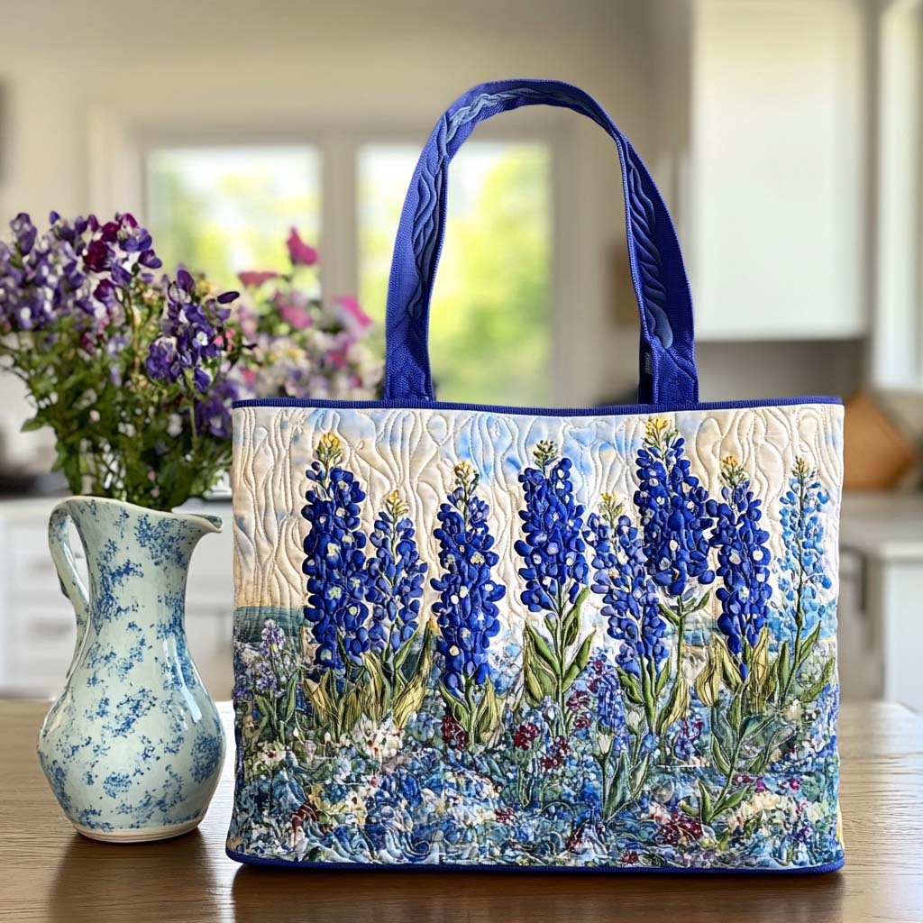 Bluebonnet Daydreams Quilted Tote  Bag
