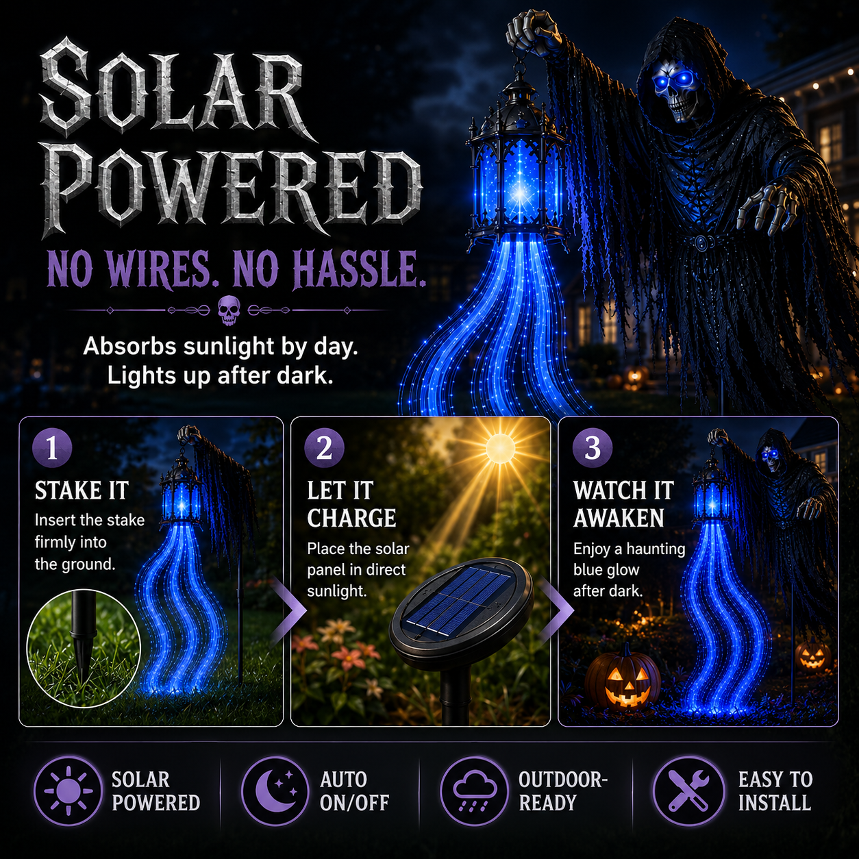 🎁Today 50% OFF🎁💀Halloween Soul Harvester Animated Garden Light