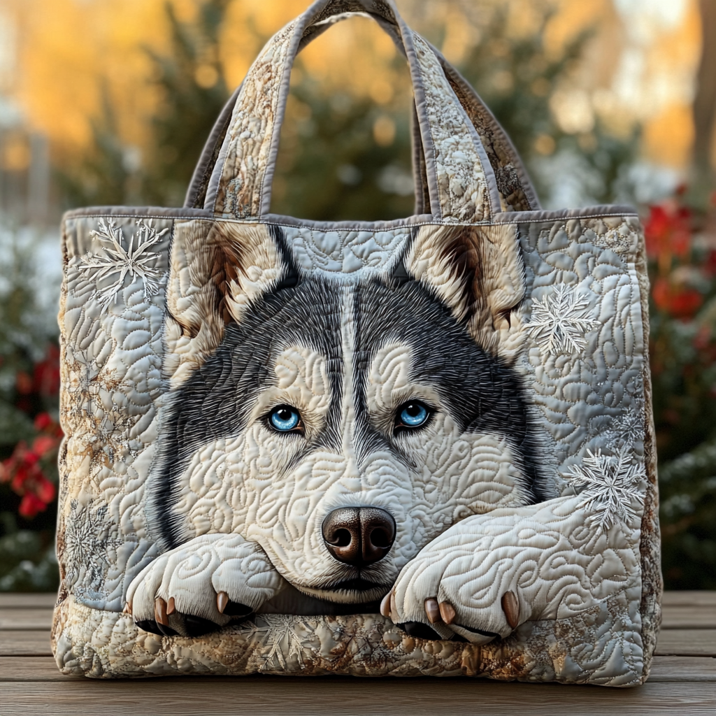 Husky Glow Quilted Tote  Bag