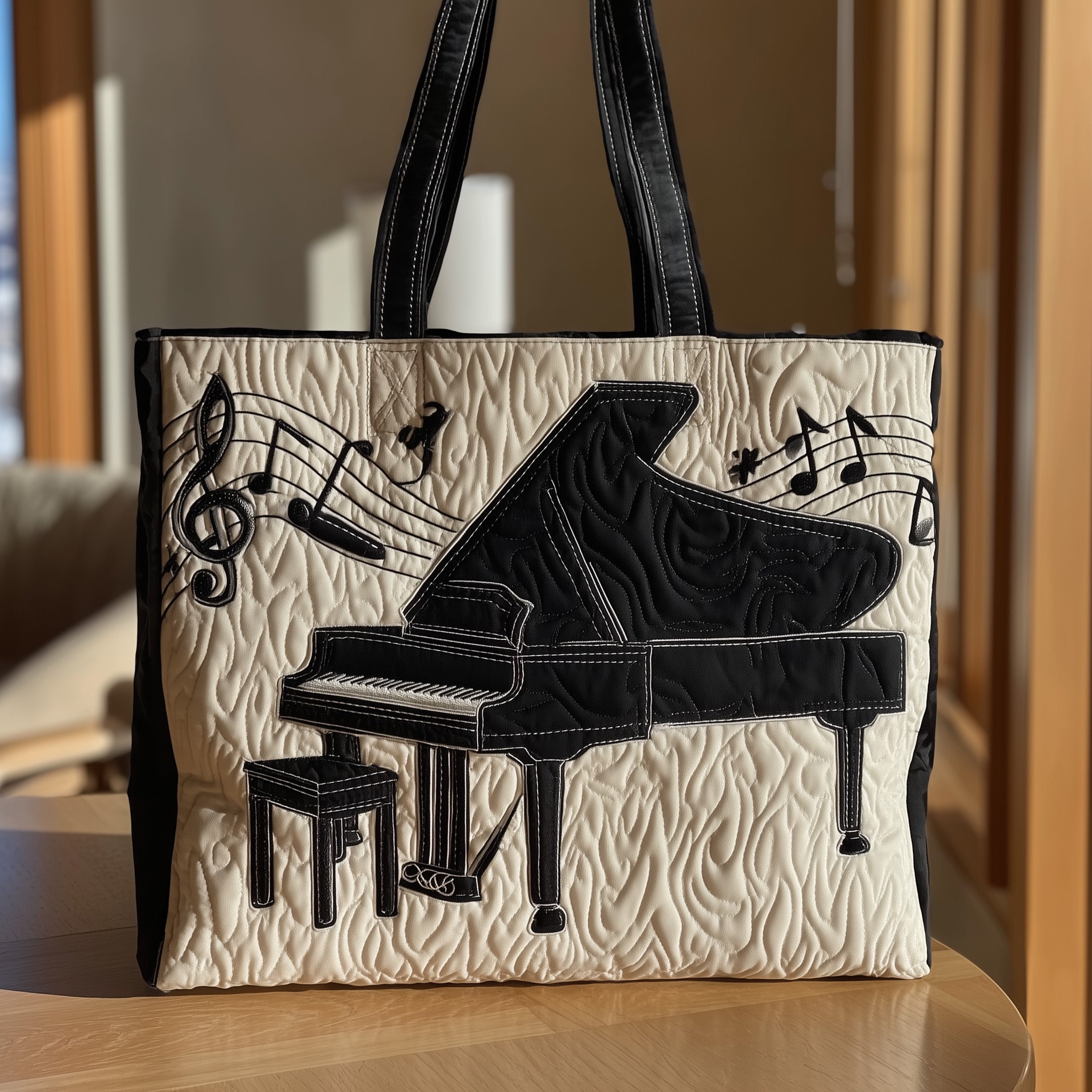 Grand Piano Quilted Tote Bag GFTONT1318