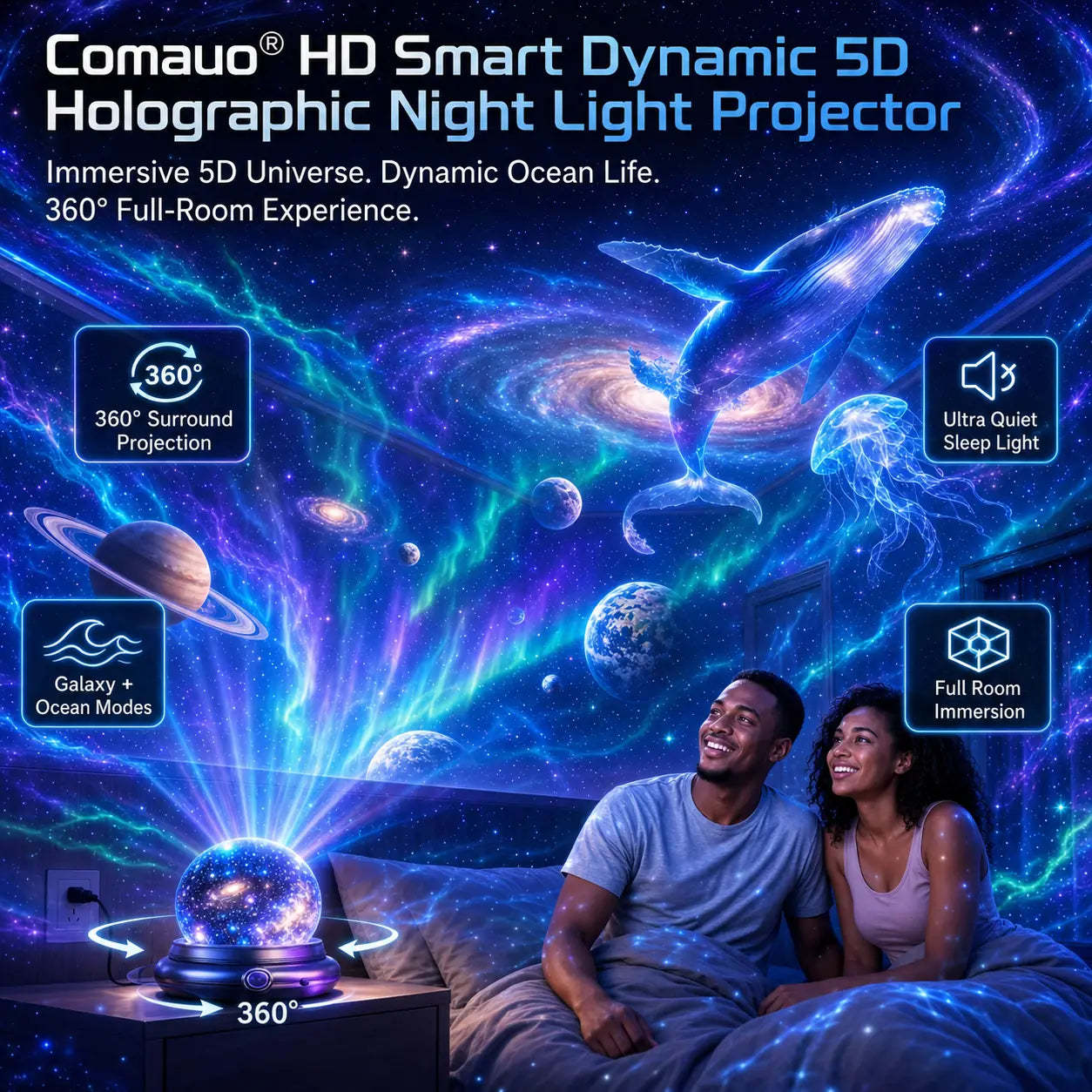 🌌🔮5D Mini Galaxy Star Projector🧸