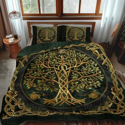 Celtic Heritage Tree of Life 3-Piece Quilted Bedding Set NCU0PD039