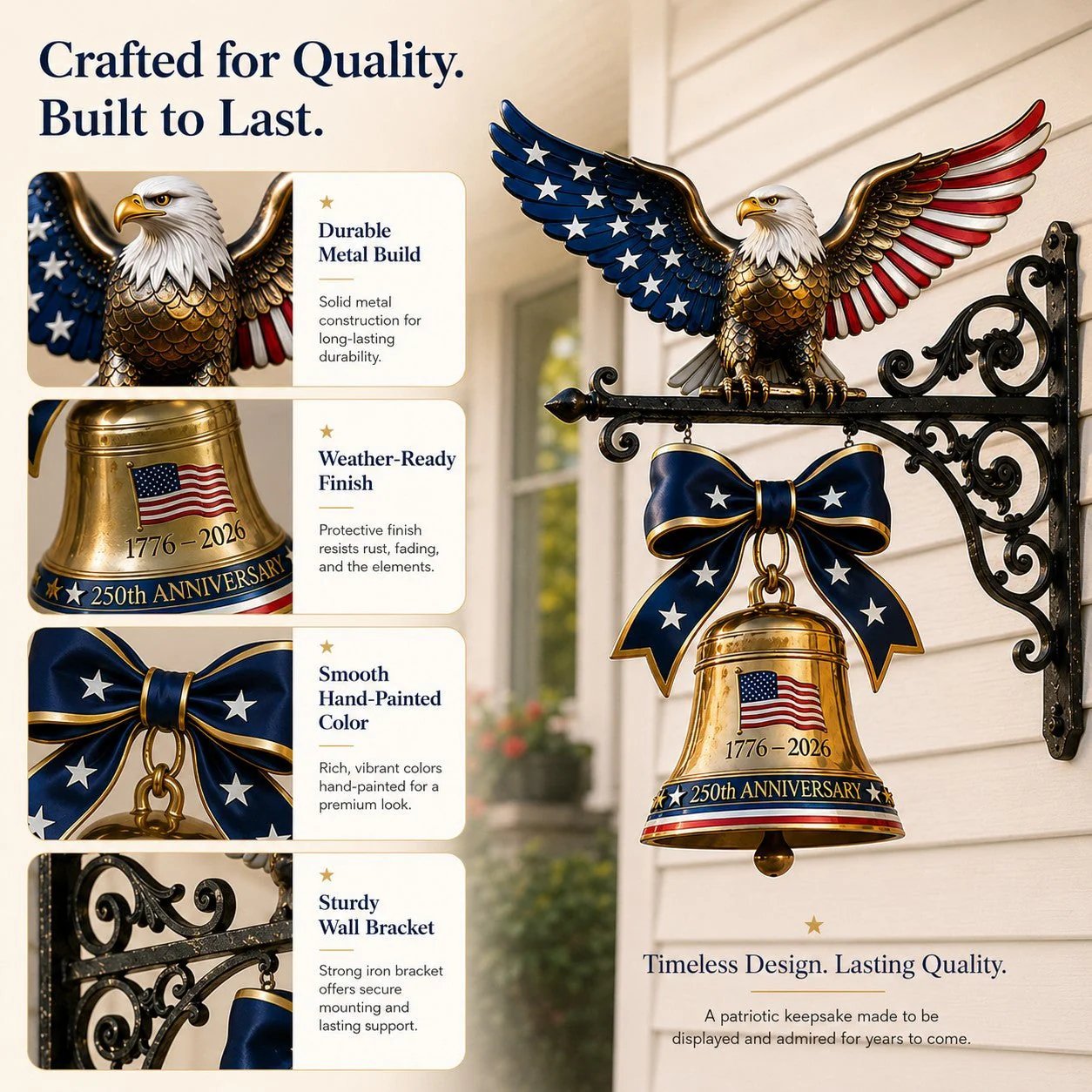 🔔 Ring in the Semiquincentennial: 1776-2026 "Spirit of Liberty" Eagle Bell🦅