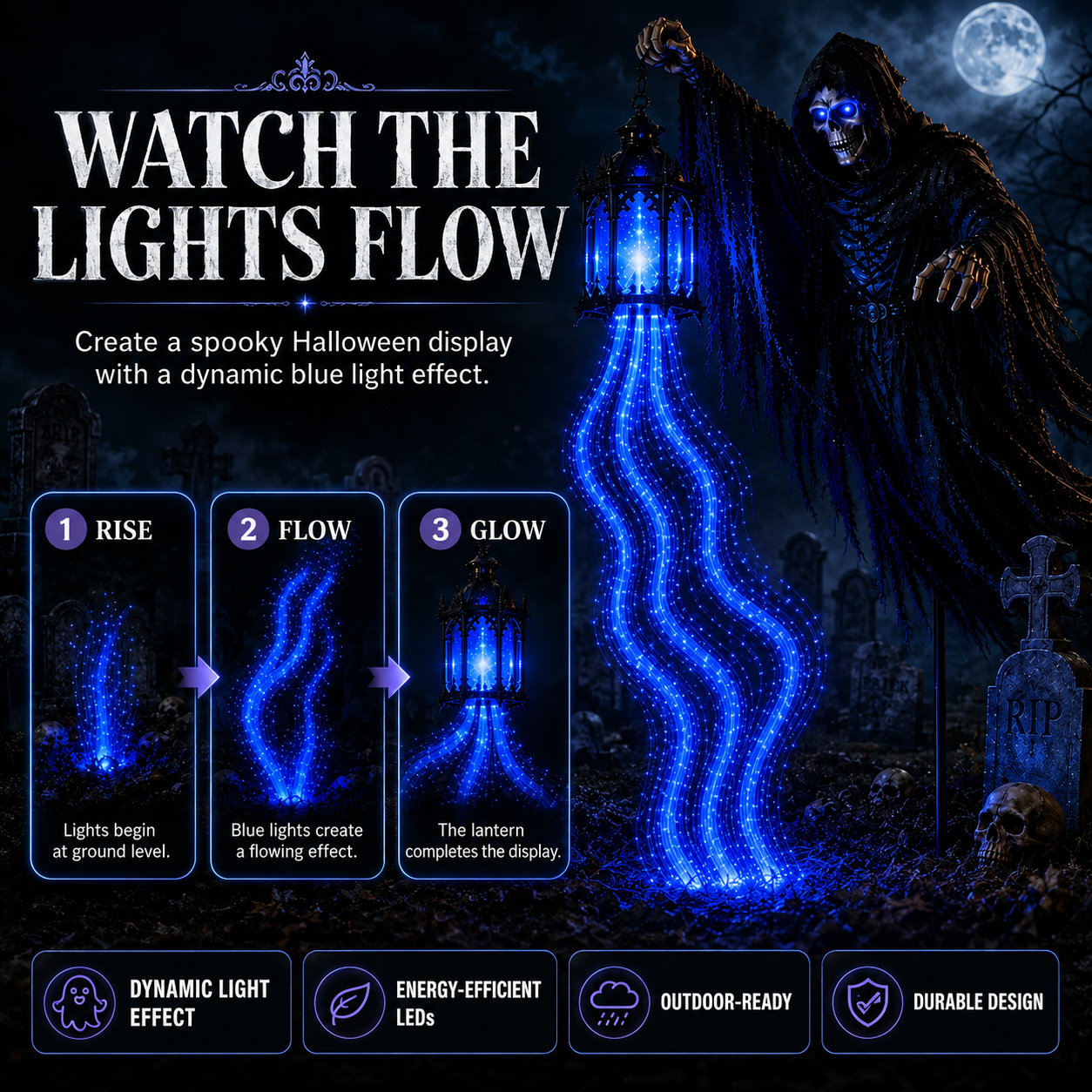 🎁Today 50% OFF🎁💀Halloween Soul Harvester Animated Garden Light