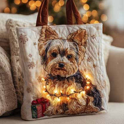 Festive Yorkies Quilted Tote Bag GFTONT4407