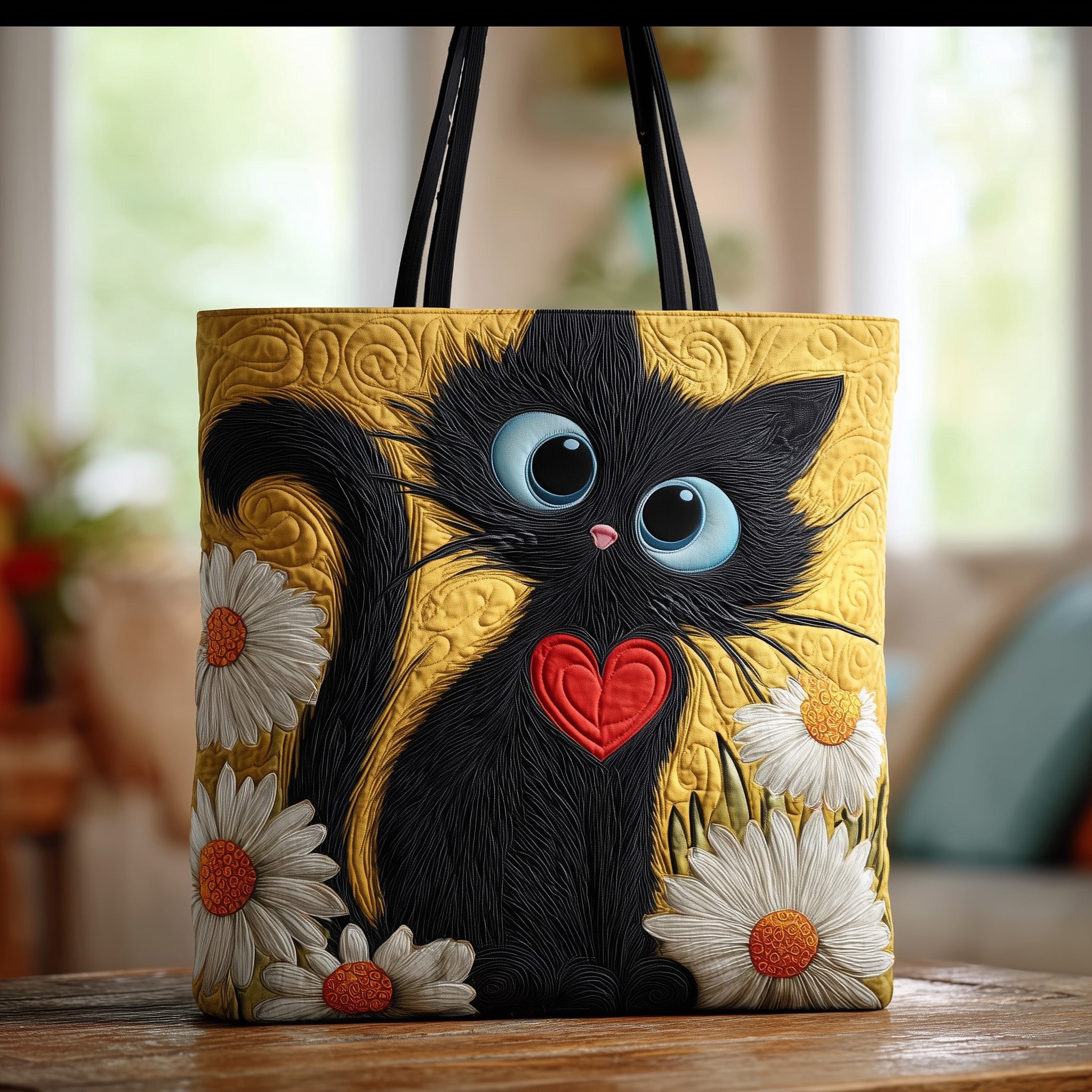 Whimsy Cat Quilted Tote Bag GFTONT2117