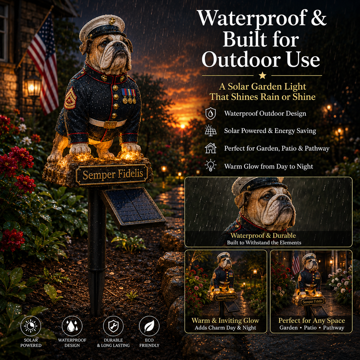 🔥Last Day 50% OFF🔥 - USMC Devil Dog Semper Fidelis Solar Garden Light