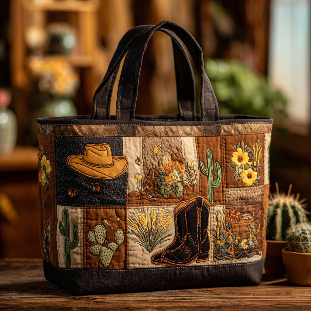 Cowgirl Charm Quilted Tote Bag
