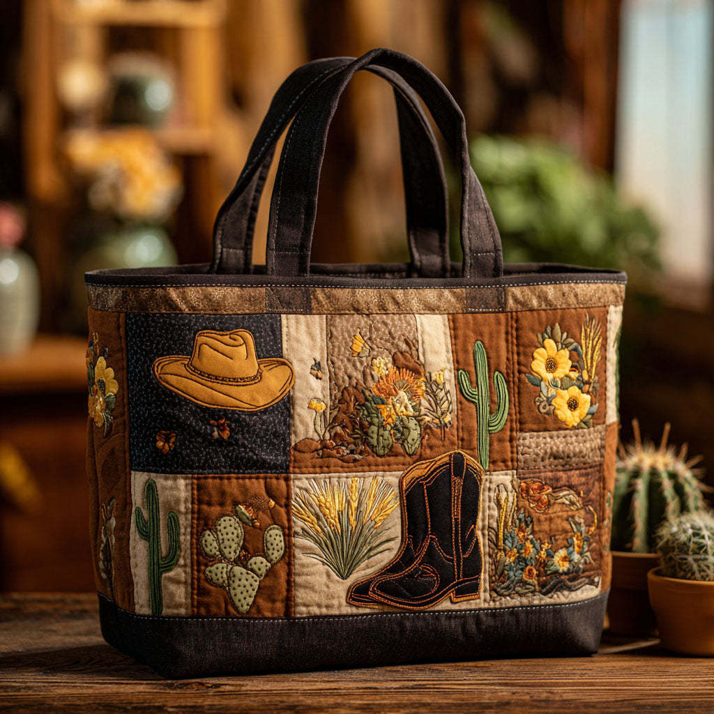 Cowgirl Charm Quilted Tote Bag